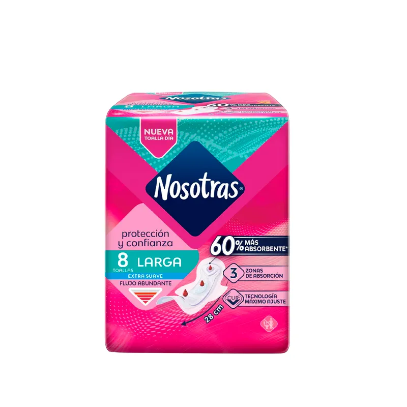 Toallas Femeninas Larga Extra Suave Nosotras